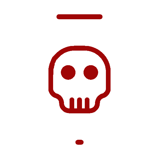 Red skull icon displayed on a smartphone screen, indicating a security threat or malware.